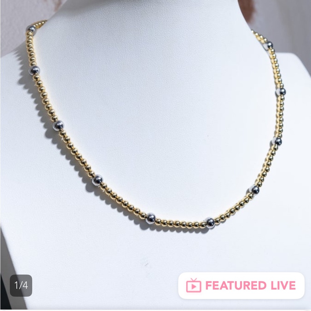 Treasure jewels mixed metal bead necklace